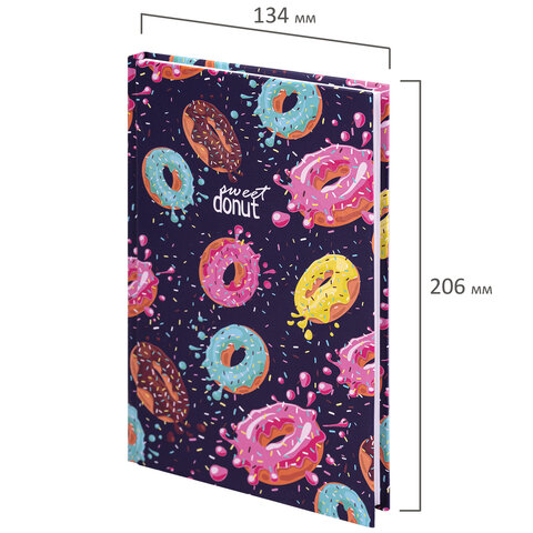 Блокнот 80л 114425 Donuts А5 клетка твердая обложка Brauberg