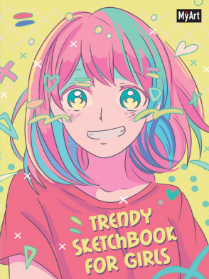 Скетчбук 87998-9 Анимэ Trendy Sketchbook for Girls MyArt Проф-пресс