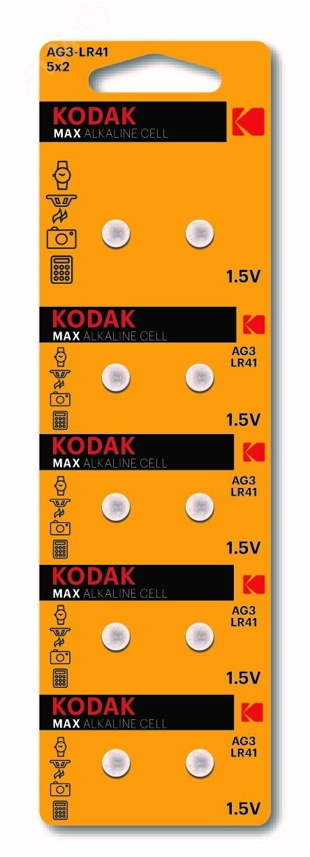 Батарейка Kodak часовая G03 BL10 392 LR736 KAG3-10 LR41