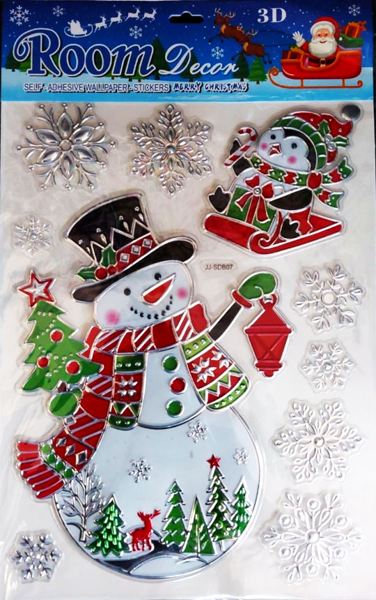 Новогодние наклейки 5424363 на окна микс 3XL 1/12