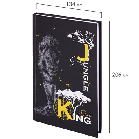 Блокнот 80л 114412 Lion А5 клетка твердая обложка Staff