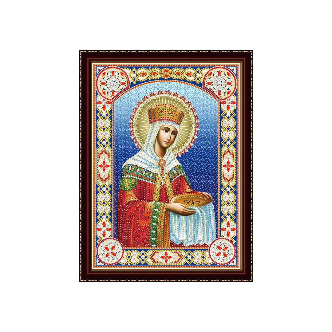 Алмазная мозаика ВН17 Икона Святой Царицы Елены 30*40см Рыжий кот