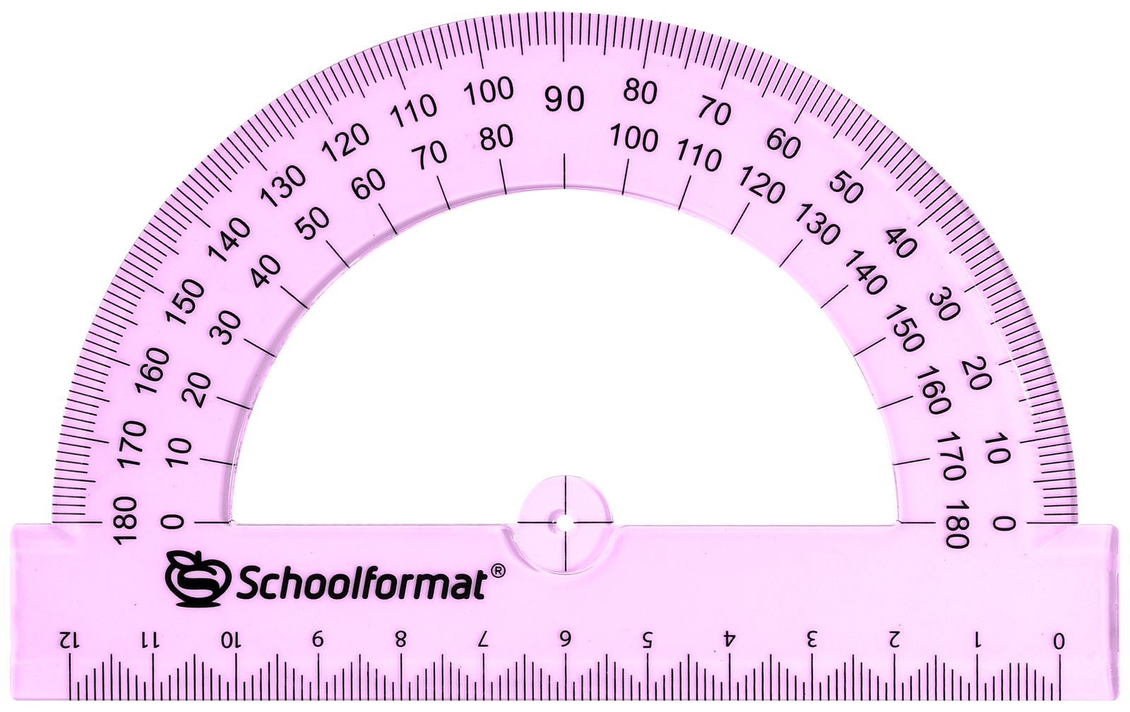 Транспортир ТП-ПА12 180гр 12см пластик Schoolformat