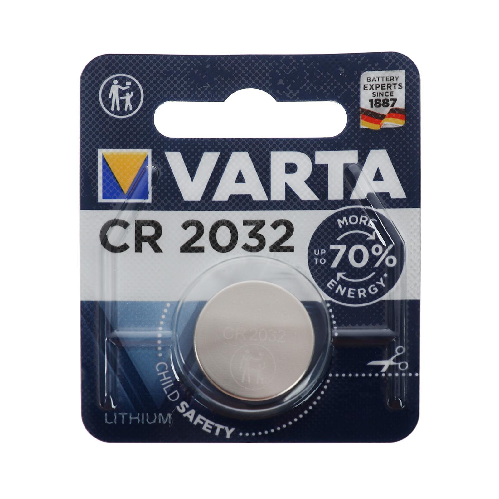 Батарейка CR 2032 литиевая Varta 1xBL 3V VR CR2032/1BL (поштучно)