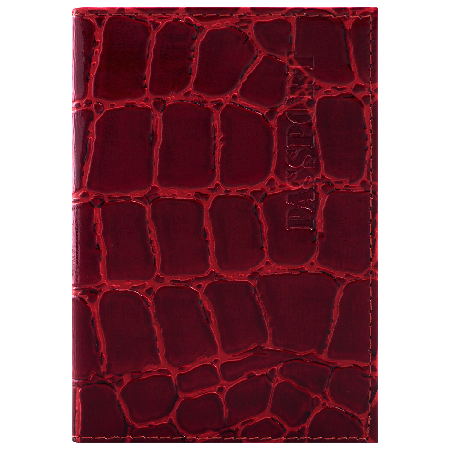 Обложка для паспорта 237180 Croc Passport натуральная кожа красная Brauberg