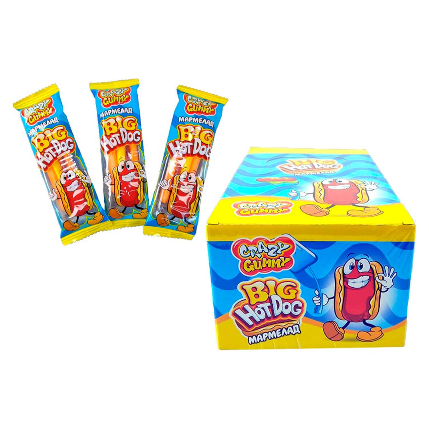 Канди клаб Мармелад Grazy Gummy Big Hot Dog 18гр СС-07