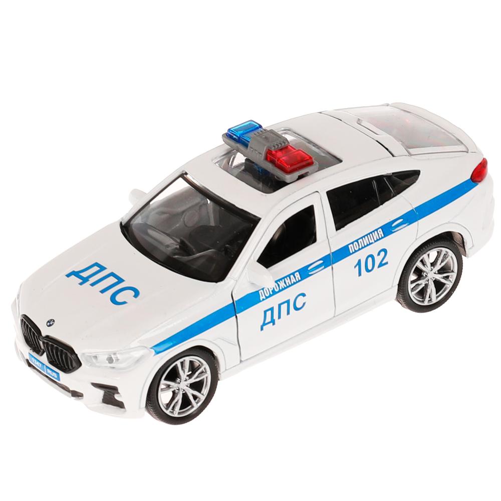 Машина X6-12POL-WH BMW X6 Полиция 12см белый металл ТМ Технопарк
