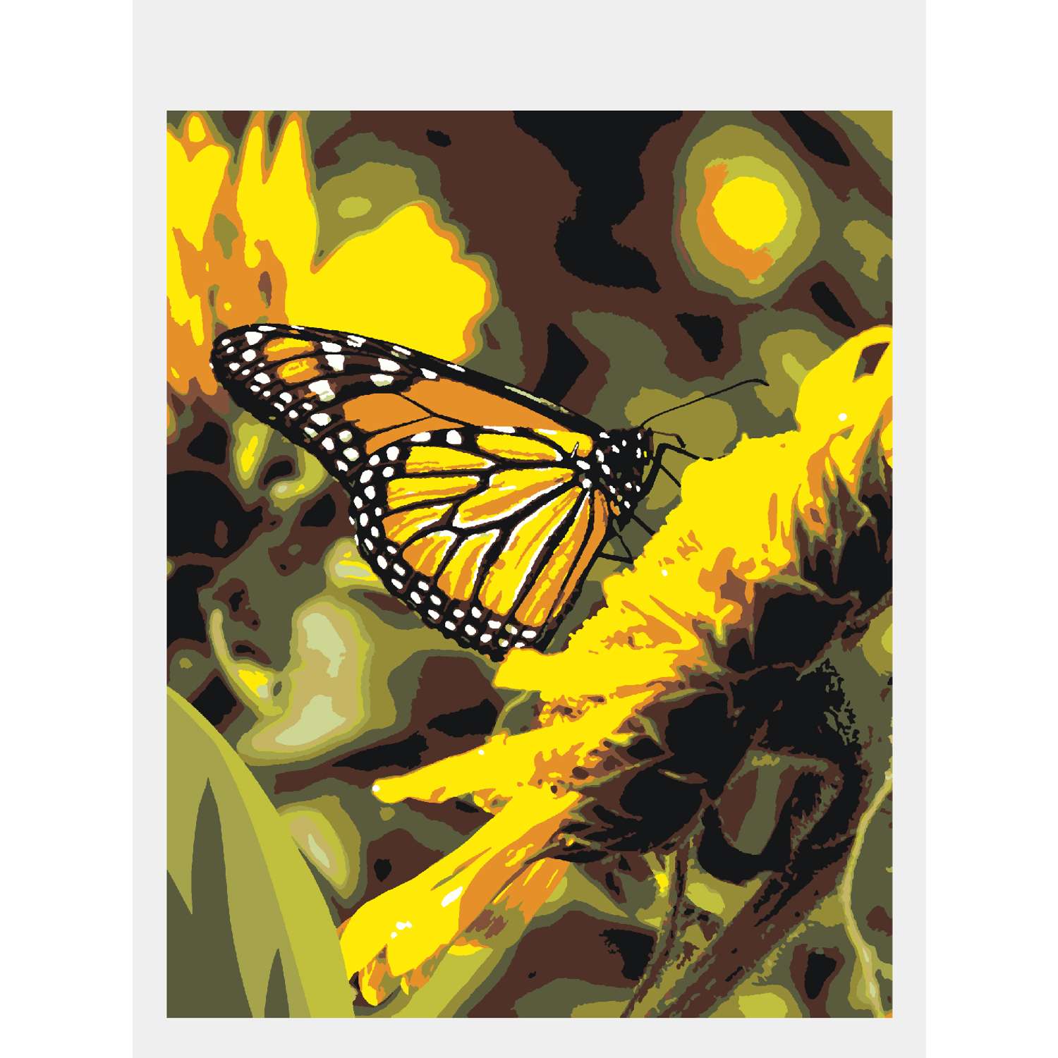 Картина Желто-черная бабочка рисование по номерам 50*40см КН50401735