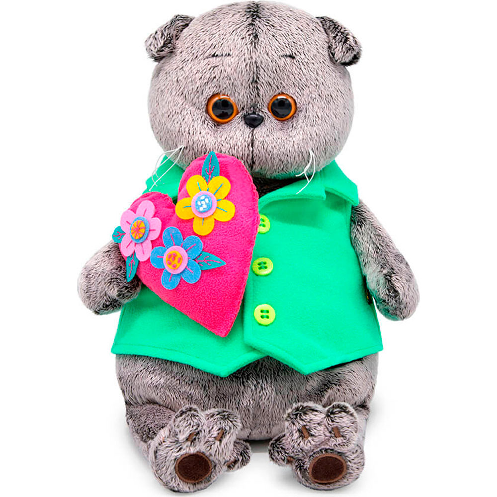 Мягкая игрушка Ks30-170 Басик с сердцем в цветочек ТМ Budibasa