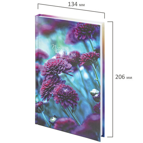 Блокнот 80л 114410 Flowers А5 клетка твердая обложка Staff