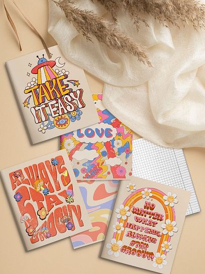 Тетрадь 48л клетка LXCBCL-HE Lorex Hippie A5 soft toush