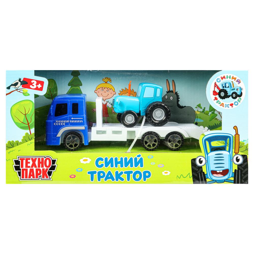 Машина Синий трактор BLUTRA-7-AUTO металл Трактор с автоперевозчиком ТМ Технопарк