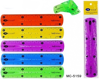 Линейка МС-5159 гибкая в трафаретом 15см