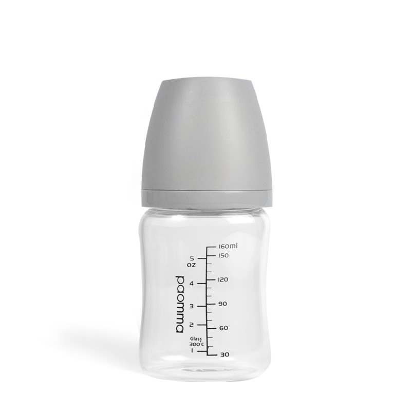 Стеклянная бутылочка GB115 Light Grey 160 мл Paomma