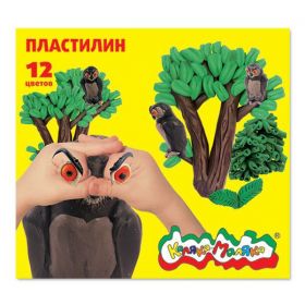 Пластилин 12цв пкм12 каляка-маляка