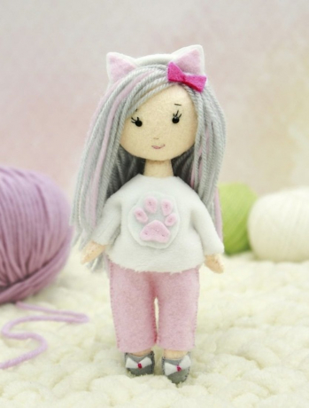 Набор для изготовления текстильной игрушки ЗВ-1 Девочка-котенок