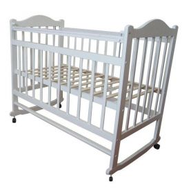 Кровать детская  01 ММ1-3 (колесо/качалка съемная боковая стенка) Белый Мой Малыш