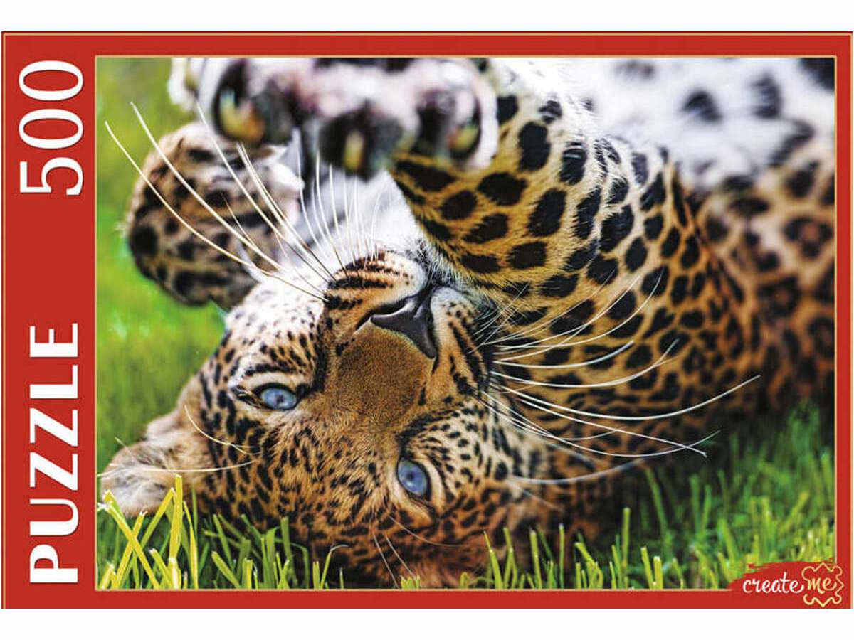 Пазл 500эл Леопард на траве ГИП500-0623 Рыжий кот