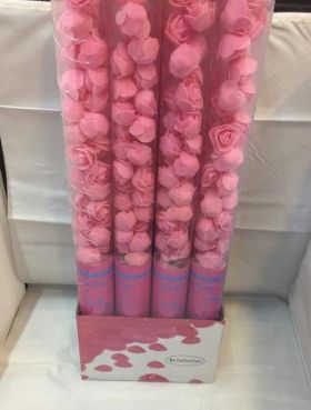 Хлопушка "Розовые" безопасная 60см с лепестками роз