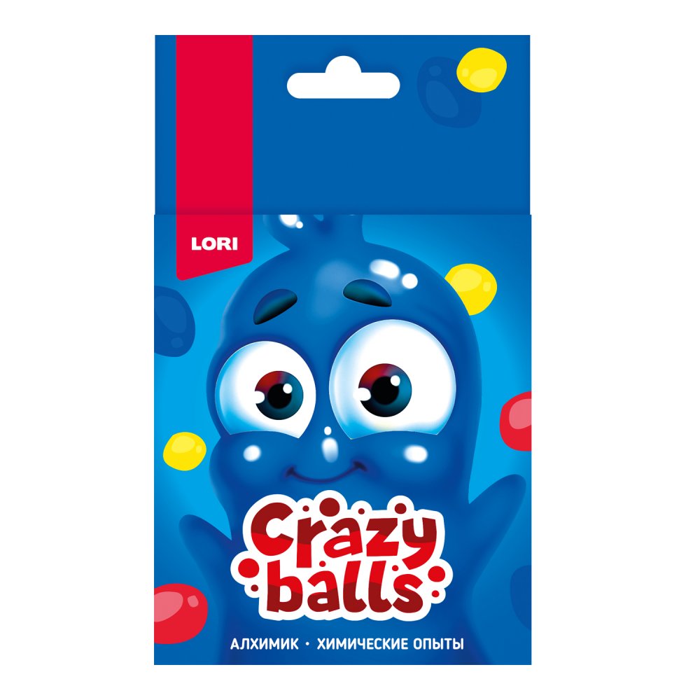 Химические опыты Оп-101 Crazy Balls Жёлтый, синий и красный шарики ТМ Лори