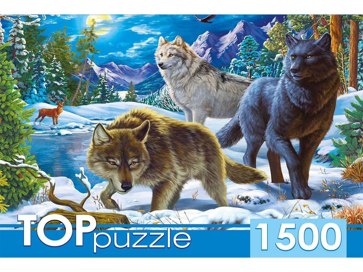 Пазлы 1500эл Волки в ночном лесу ХТП1500-1587 Рыжий кот