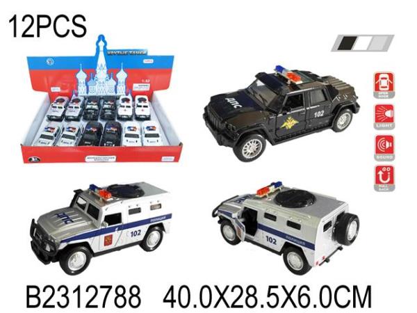 Машина TCC1817P-1818P-12D металл инерция свет звук в ассортименте B2312788 в коробке 345363