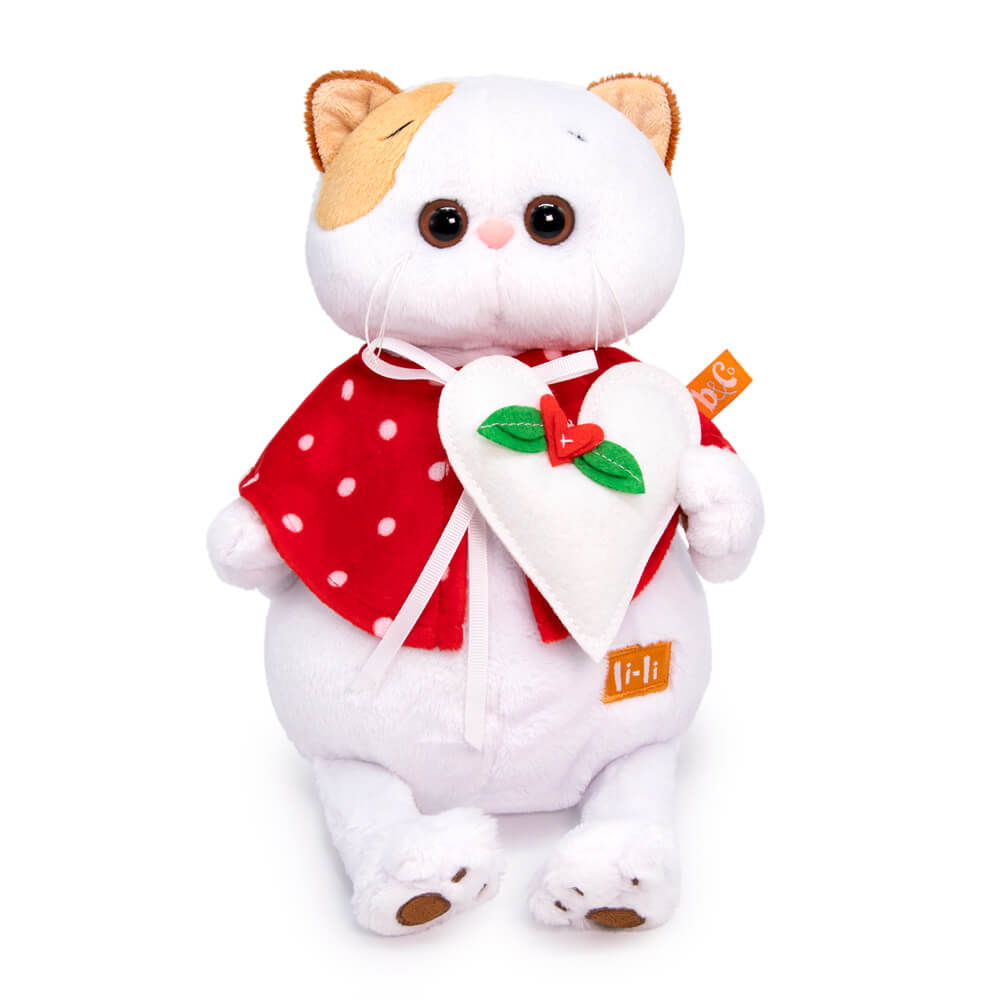 Мягкая игрушка LK24-095 Кошечка Ли-ли в накидке с сердцем ТМ BudiBasa