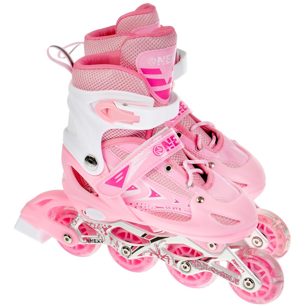 Ролики NEXT раздвижные G21902-34-37-PINK PVC 307550