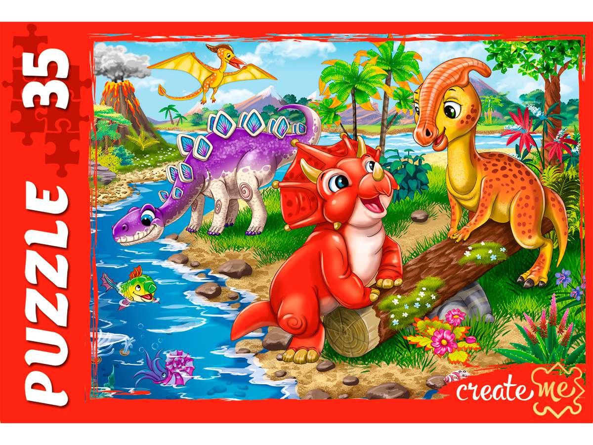 Пазлы 35 элементов П35-0110 Мир динозавров №39 Рыжий кот
