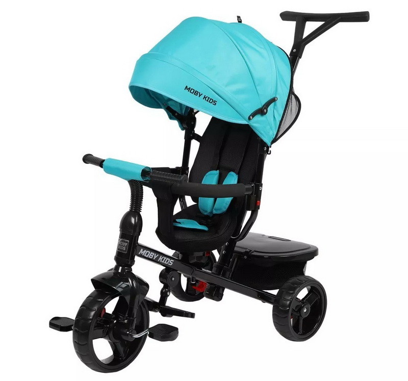 Велосипед 646233 трехколесный Rider 360 10x8 EVA бирюзовый Mody Kids