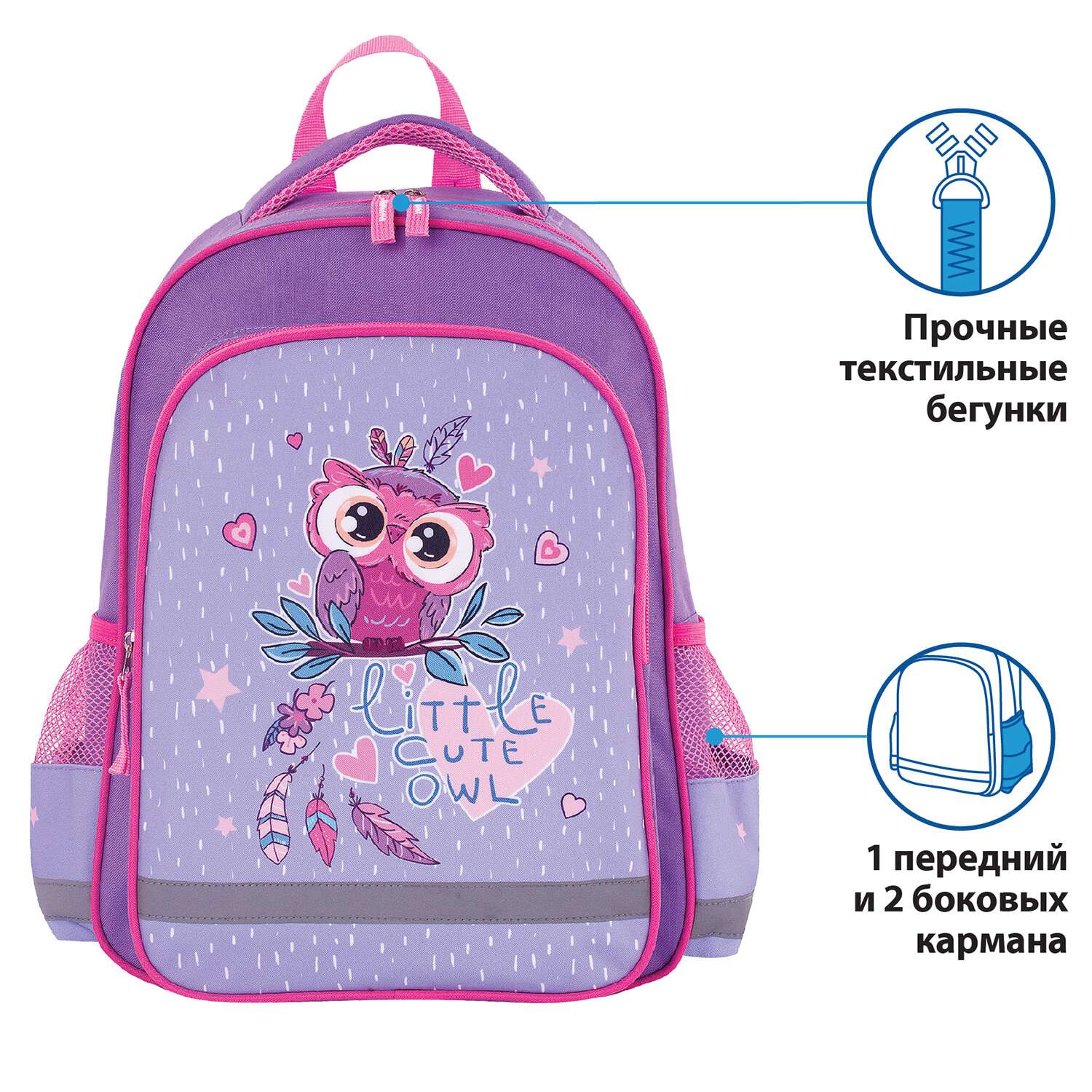 Рюкзак ПИФАГОР SCHOOL для начальной школы Owlet