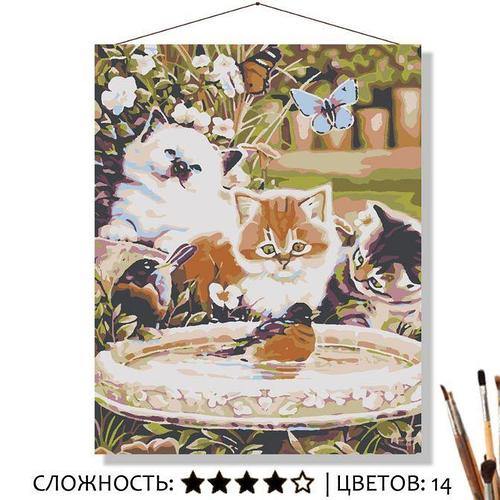 Картина Три котенка рисование по номерам 50*40см КН5040412