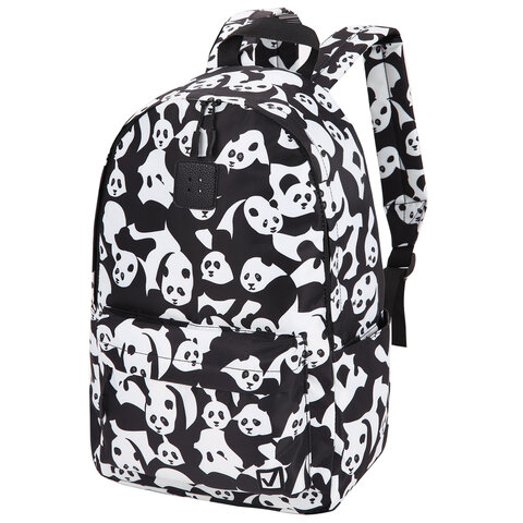 Рюкзак BRAUBERG Pozitive Pandas потайной карман 270781