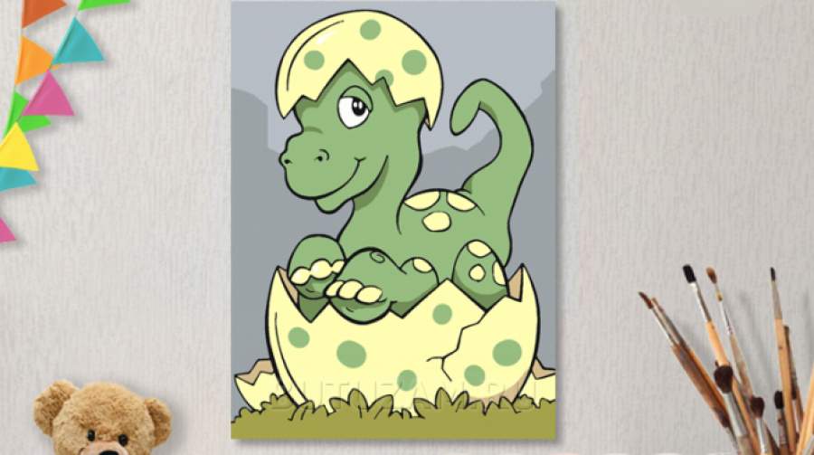 Картина Динозаврик (д) рисование по номерам 50*40см КН2015133