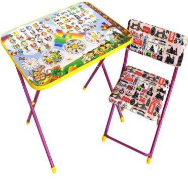 Комплект мебели НСС-Р5 Английский язык (розовый) стол+стул ТМ Радуга