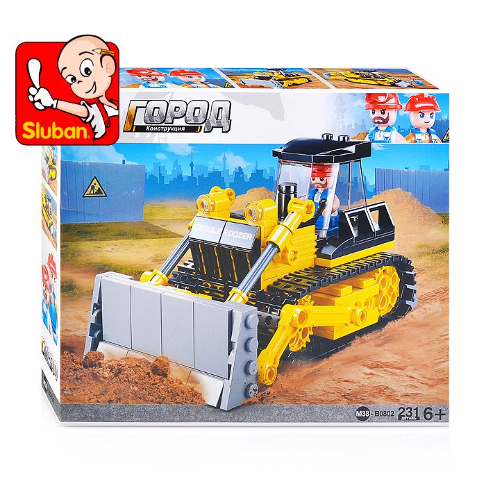 Конструктор M38-B0802 Город Бульдозер 231 деталь с фигуркой Sluban