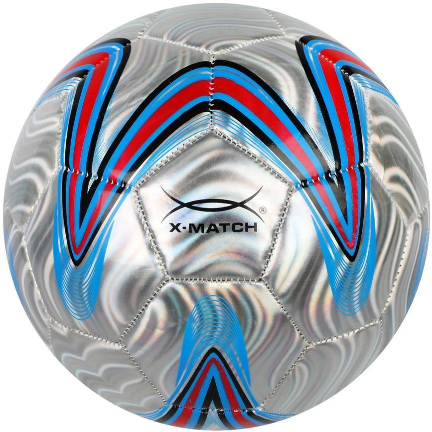 Мяч 56487 футбольный X-Match 1 слой PVC металлик