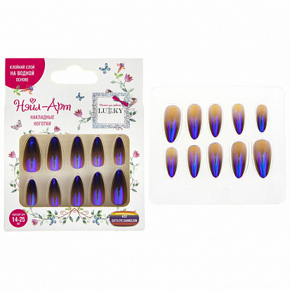 Lukky Нэйл Арт Набор №22 Т21070 Cats Eye Chameleon 10 накладных ногей 14-25лет