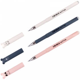 Ручка гелевая 65930 стираемая Meshu Cutes синяя 0,5мм