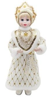 Снегурочка 972402 кукла 36см под елку золото