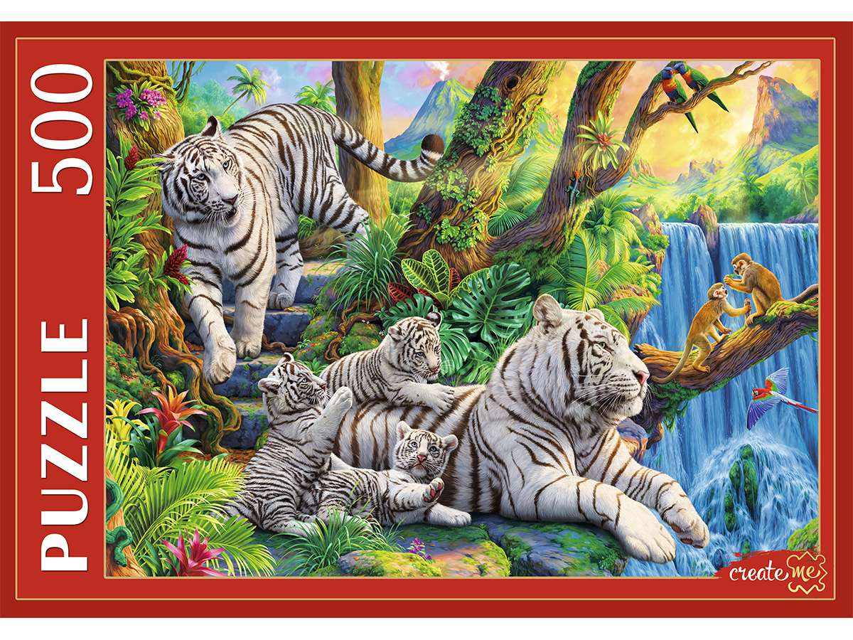 Пазл 500 элементов П500-7656 Семья белых тигров Рыжий Кот