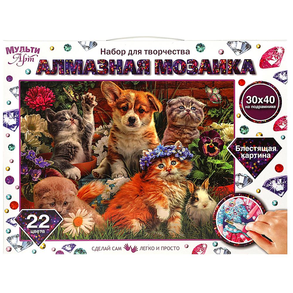 Алмазная мозайка AM30X40-KOL3 Животные 30*40см на подрамнике ТМ Мульти Арт 357299