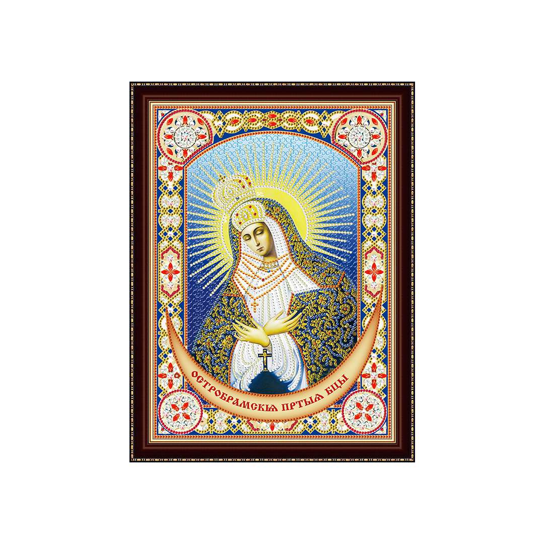 Алмазная мозаика ВН29 Икона Божией Матери №4 30*40см Рыжий кот