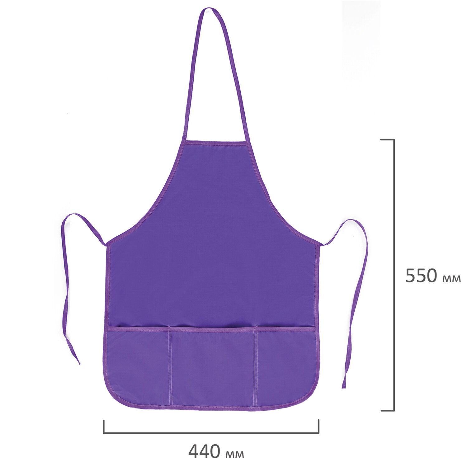 Фартук для уроков труда 228358 с нарукавниками 3 кармана фиолетовый Пифагор