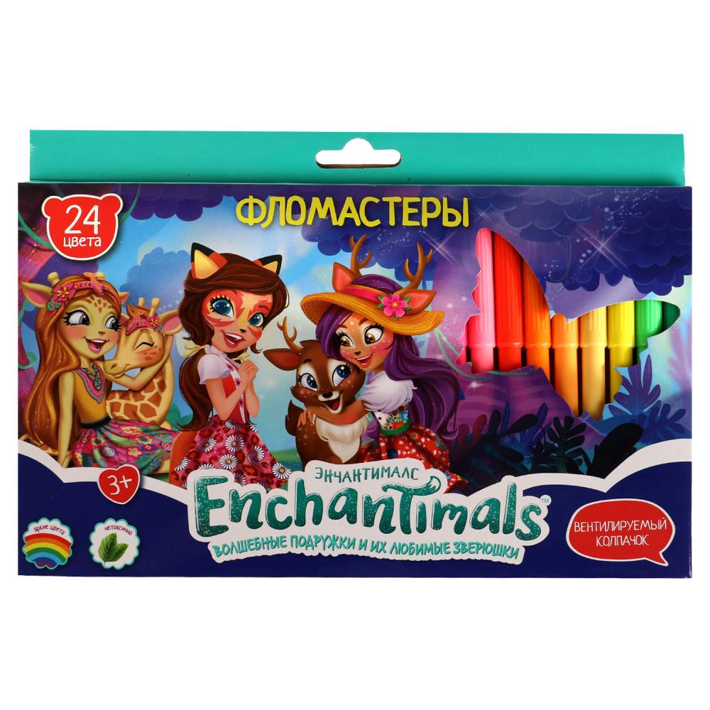 Фломастеры 24 цвета FRK24-67362-ENCH Энчантималс круглые ТМ Умка