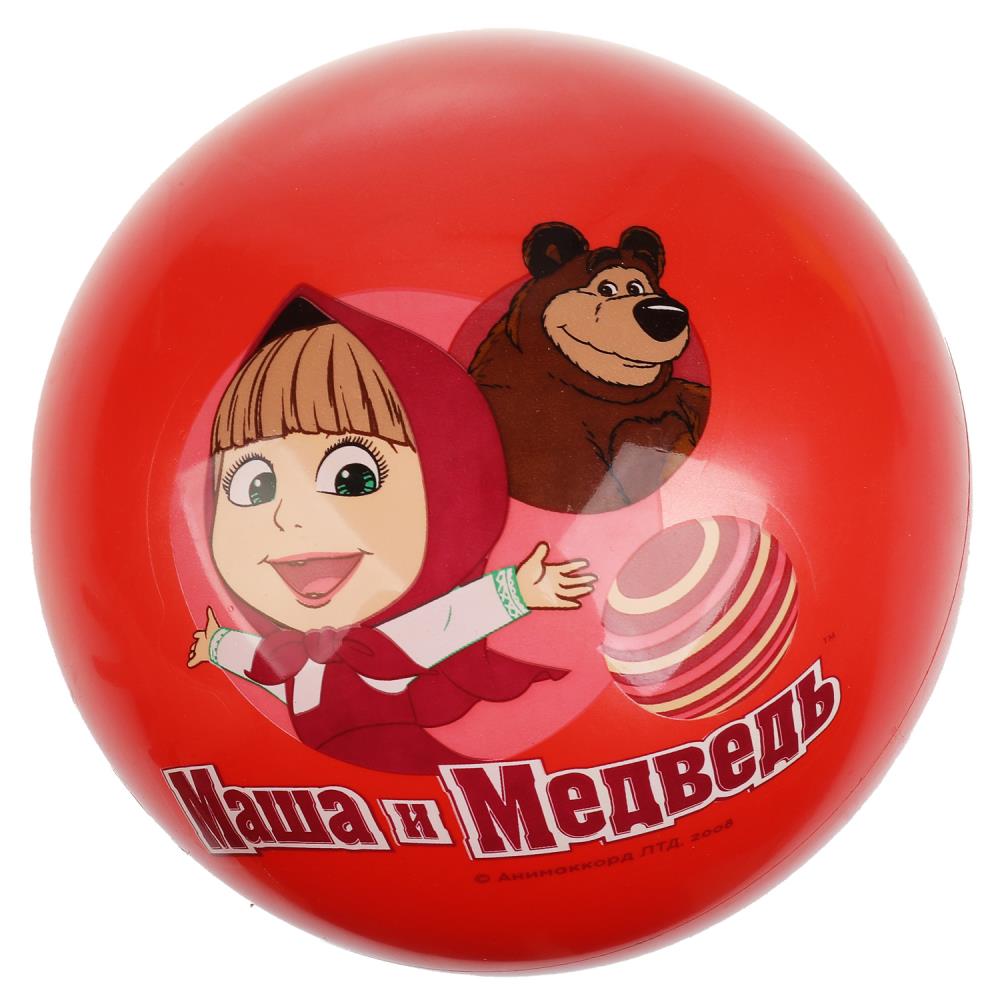 Мяч AD-9(MB)-2 ПВХ Маша и Медведь 23см с наклейкой ТМ Играем вместе