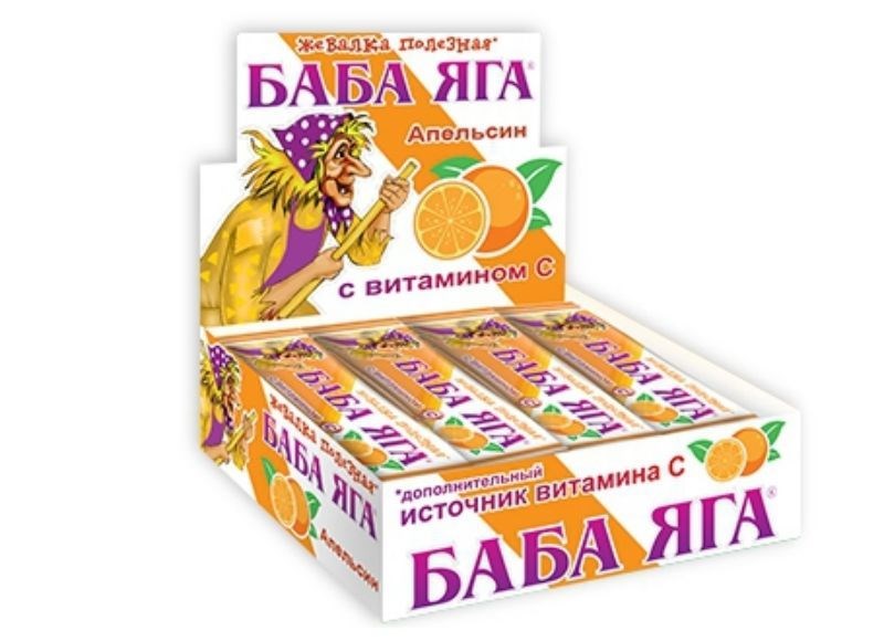 ЭВРИКА Жевательная конфета Апельсин BB-3-1 Баба Яга 11гр