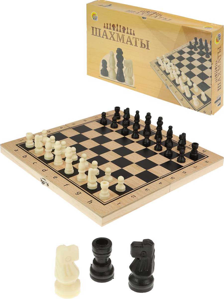 Шахматы ИН-1064 фигуры пластик 24х24 в коробке Рыжий Кот