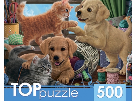 Пазлы 500эл Пушистые друзья ХТП500-6811 Рыжий кот