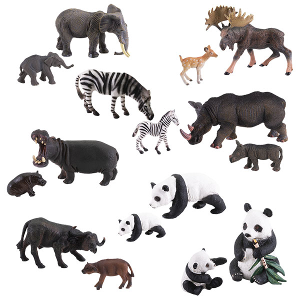 Игрики ZOO TAV006 Фигурка Травоядные с потомством 8 видов (в ассортименте)